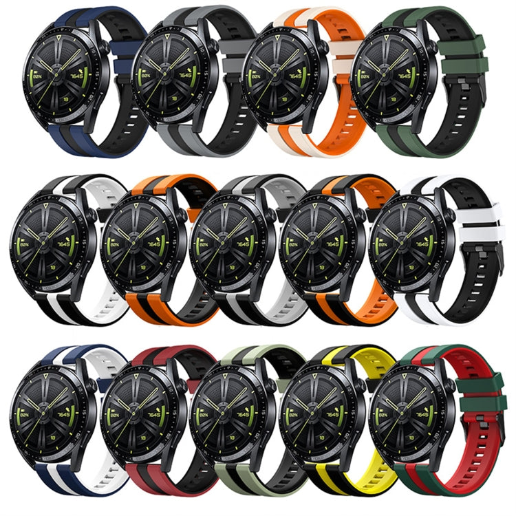 For Amazfit Pop Pro 20mm Two-Color Sports Silicone Watch Band(Grey+Black) - Watch Bands by buy2fix | Online Shopping UK | buy2fix