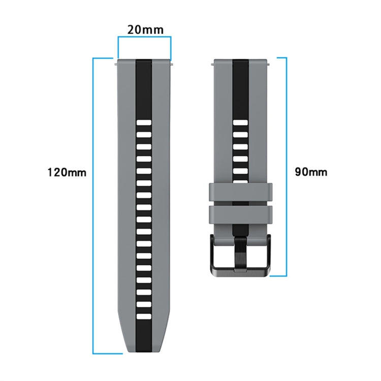 For Amazfit Bip3 Pro 20mm Two-Color Sports Silicone Watch Band(Green+Red) - Watch Bands by buy2fix | Online Shopping UK | buy2fix