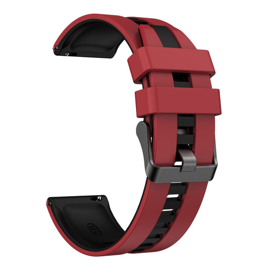 For Amazfit Bip 5 22mm Two-Color Sports Silicone Watch Band(Red+Black) - Watch Bands by buy2fix | Online Shopping UK | buy2fix