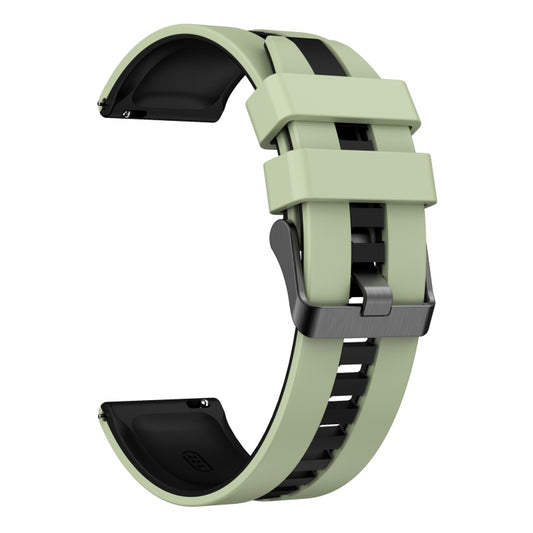 For Amazfit GTR 3 Pro 22mm Two-Color Sports Silicone Watch Band(Light Green+Black) - Watch Bands by buy2fix | Online Shopping UK | buy2fix