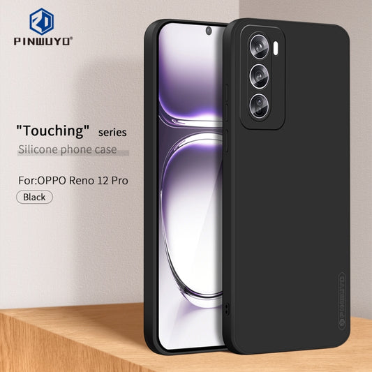 For OPPO Reno12 Pro Global PINWUYO Sense Series Liquid Silicone TPU Phone Case(Black) by PINWUYO
