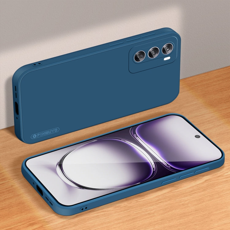 For OPPO Reno12 Global PINWUYO Sense Series Liquid Silicone TPU Phone Case(Blue) - OPPO Cases by PINWUYO | Online Shopping UK | buy2fix