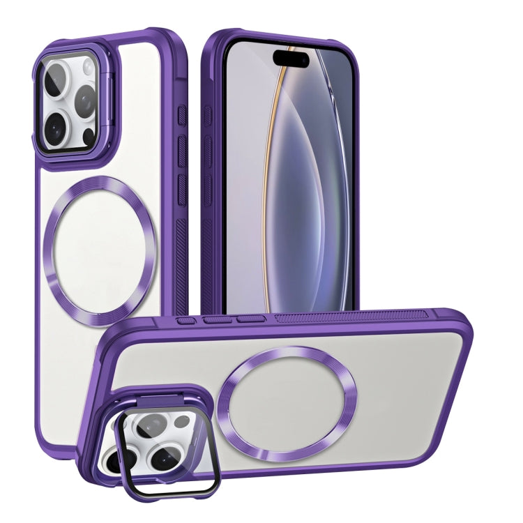 For iPhone 16 Pro CD-grain Magsafe Acrylic Hybrid TPU Phone Case(Purple) - iPhone 16 Pro Cases by buy2fix | Online Shopping UK | buy2fix