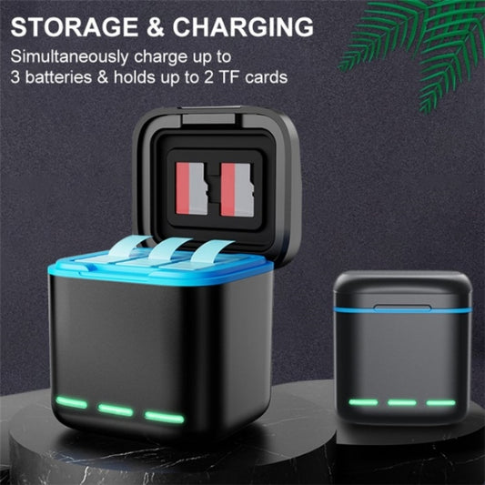 GP-810 Rechargeable 3-Battery Charger Station Storage Case for GoPro HERO5 /6 /7 /8 by buy2fix