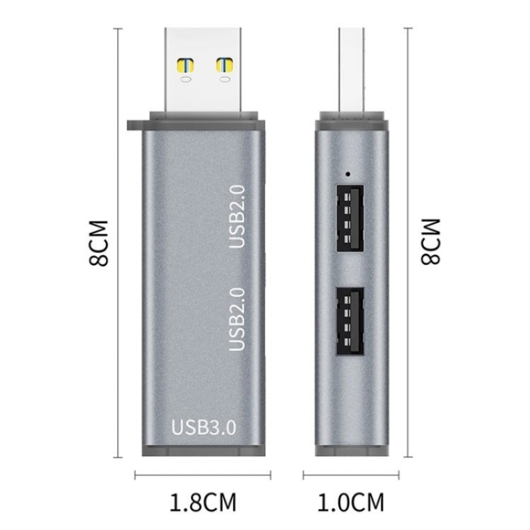 ADS-302A 3 in 1 USB to USB 3.0 / 2.0 Hub Expansion Station USB Adapter(Grey) by buy2fix