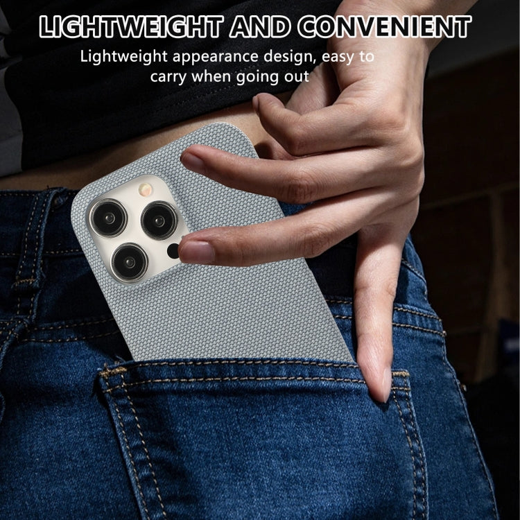 For iPhone 16 Pro Max Stitching Cloth PU Shockproof Phone Case(Blue) by buy2fix