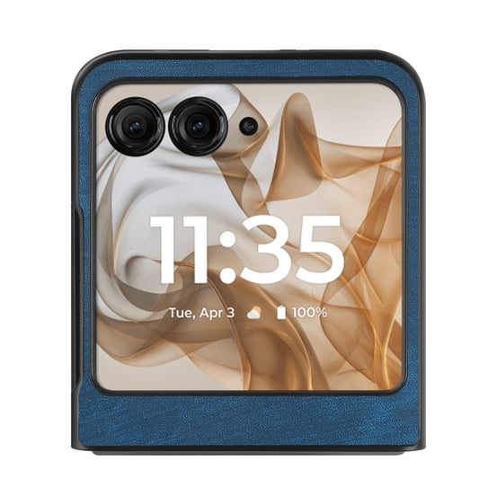 For Motorola Razr 50 Vintage Leather PC Back Cover Phone Case(Blue) by buy2fix