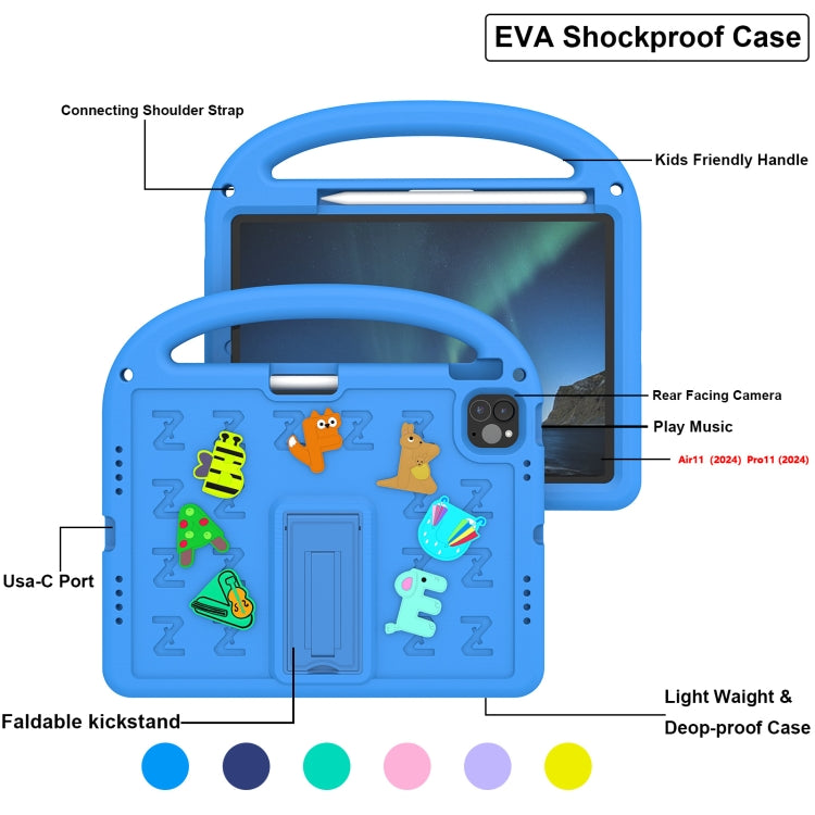 For iPad Air 11 2025 / 2024 Cartoon Sparrow EVA Shockproof Tablet Case(Blue) - iPad Air 11 2025 / 2024 Cases by buy2fix | Online Shopping UK | buy2fix