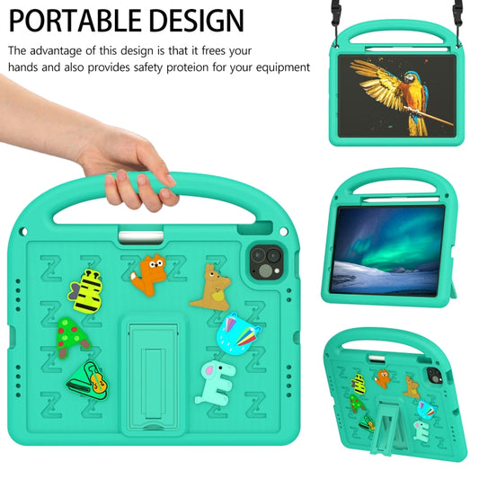 For iPad Pro 11 2025 / 2024 Cartoon Sparrow EVA Shockproof Tablet Case(Glacier Green) by buy2fix