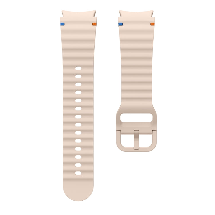 For Samsung Galaxy Watch 6 40 / 44mm Wave Pattern Stitched Silicone Watch Band(Pink) - Watch Bands by buy2fix | Online Shopping UK | buy2fix