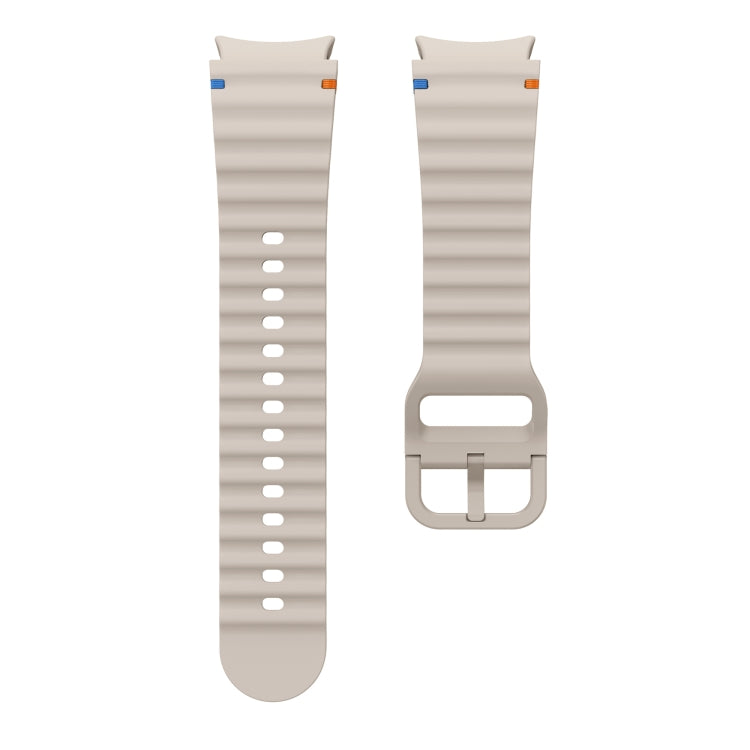 For Samsung Galaxy Watch 5 40 / 44mm Wave Pattern Stitched Silicone Watch Band(Starlight) - Watch Bands by buy2fix | Online Shopping UK | buy2fix