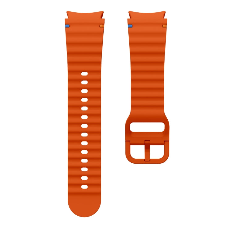 For Samsung Galaxy Watch 5 Pro Wave Pattern Stitched Silicone Watch Band(Orange) - Watch Bands by buy2fix | Online Shopping UK | buy2fix