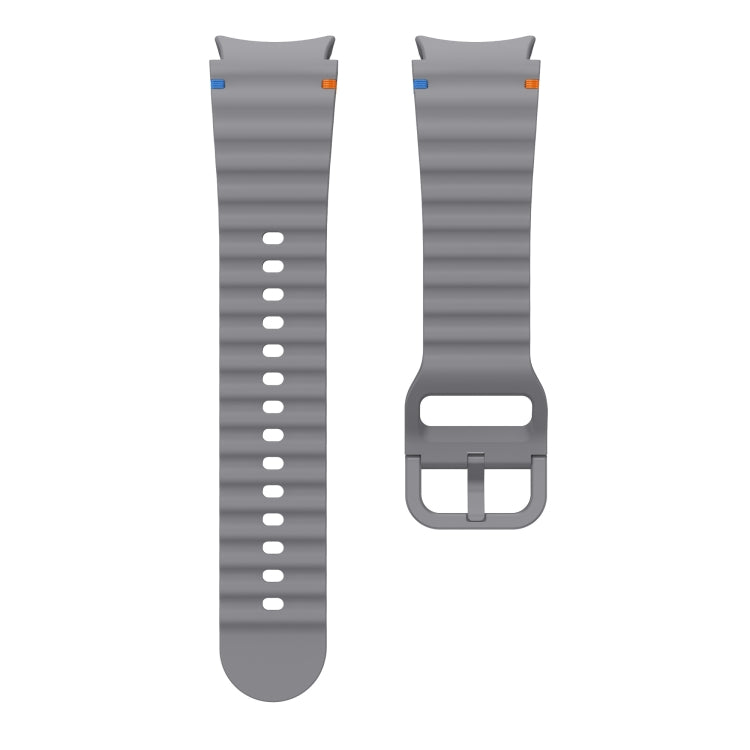 For Samsung Galaxy Watch3 41mm Wave Pattern Stitched Silicone Watch Band(Dark Gray) - Watch Bands by buy2fix | Online Shopping UK | buy2fix