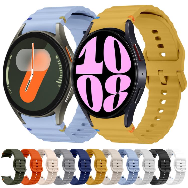 For Samsung Galaxy Watch 5 40 / 44mm Wave Pattern Stitched Silicone Watch Band(Starlight) - Watch Bands by buy2fix | Online Shopping UK | buy2fix