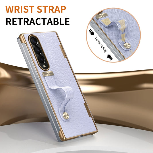 For Samsung Galaxy Z Fold3 Retractable Wrist Strap Invisible Stand Phone Case(Violets) - Galaxy Phone Cases by buy2fix | Online Shopping UK | buy2fix