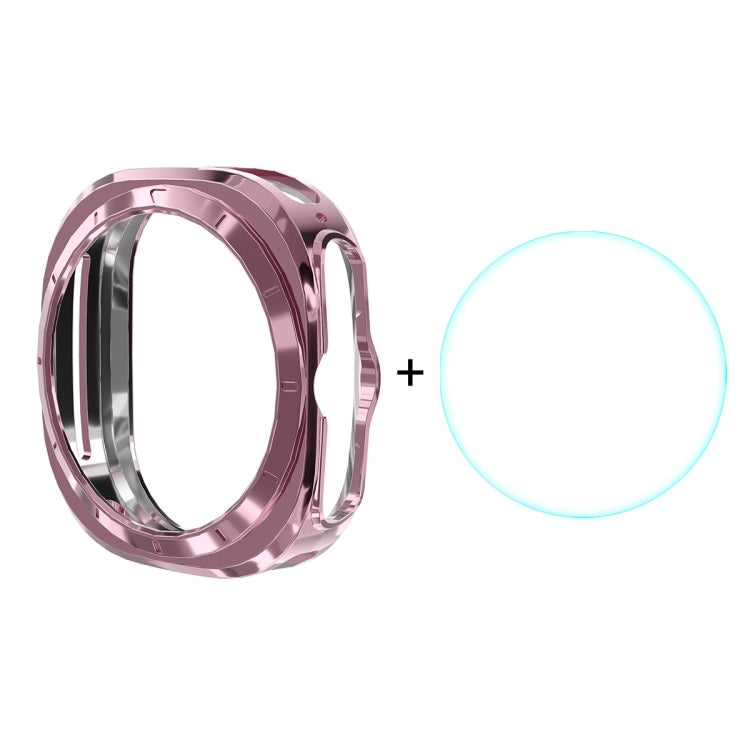 For Samsung Galaxy Watch Ultra 47mm / Ultra 2025 ENKAY Hat-Prince Electroplated Soft TPU Cover + 0.2mm 9H Glass Screen Protector(Pink) - Watch Cases by ENKAY | Online Shopping UK | buy2fix