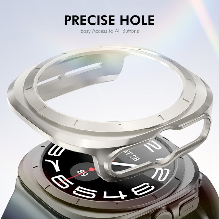 For Samsung Galaxy Watch Ultra 47mm / Ultra 2025 ENKAY Hat-Prince Electroplated Hard PC Cover + 0.2mm 9H Glass Screen Protector(Transparent) - Watch Cases by ENKAY | Online Shopping UK | buy2fix