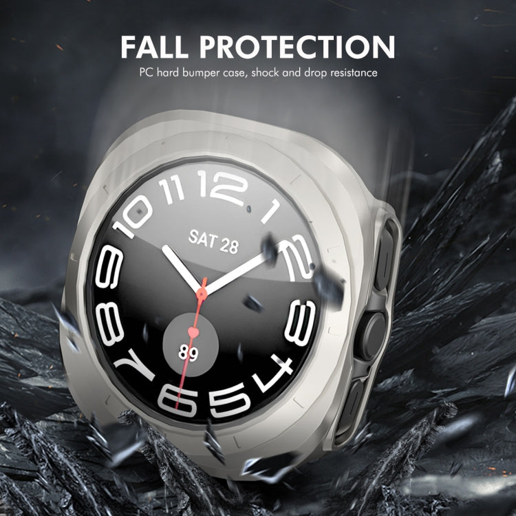 For Samsung Galaxy Watch Ultra 47mm / Ultra 2025 ENKAY Hat-Prince Electroplated Hard PC Cover + 0.2mm 9H Glass Screen Protector(Transparent) - Watch Cases by ENKAY | Online Shopping UK | buy2fix