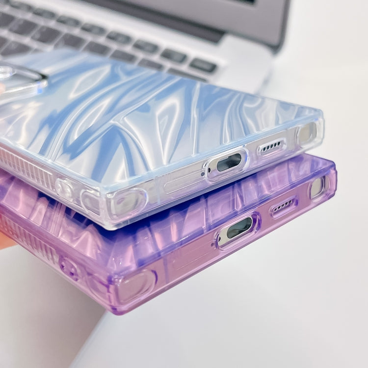 For Samsung Galaxy S25 5G Plating Glitter Texture TPU Phone Case with Lens Film(Purple Feather Yarn) by buy2fix
