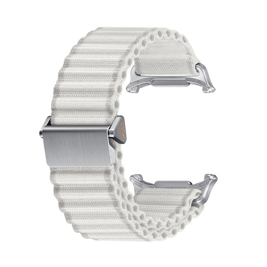 For Samsung Galaxy Watch Ultra 47mm Ocean Style Magnetic Buckle Braided Watch Band(White) by buy2fix