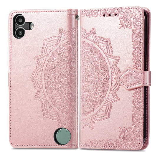 For Nothing CMF Phone 1 Mandala Flower Embossed Leather Phone Case(Rose Gold) - Nothing Cases by buy2fix | Online Shopping UK | buy2fix