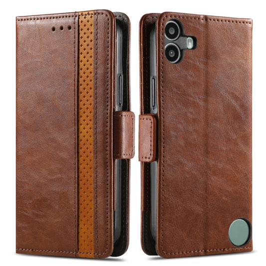 For Nothing CMF Phone 1 CaseNeo Splicing Dual Magnetic Buckle Leather Phone Case(Brown) - Nothing Cases by buy2fix | Online Shopping UK | buy2fix