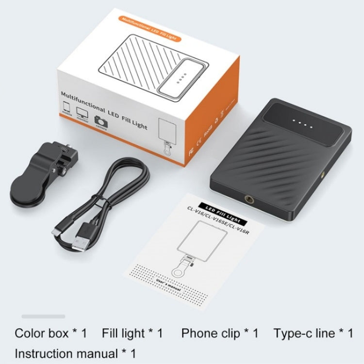 V16SE For Mobile Phone / Tablet / Laptop Three Light Modes Clip-On Pocket Mini Fill Light by buy2fix
