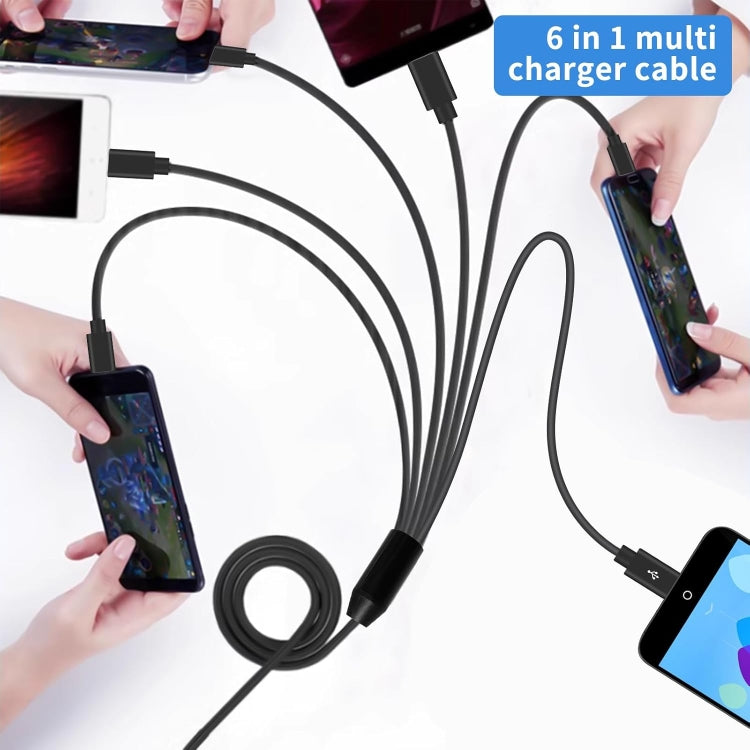 JUNSUNMAY 6 in 1 USB 2.0 to Type-C Splitter Cable, Length:1.5m - USB-C & Type-C Cable by JUNSUNMAY | Online Shopping UK | buy2fix