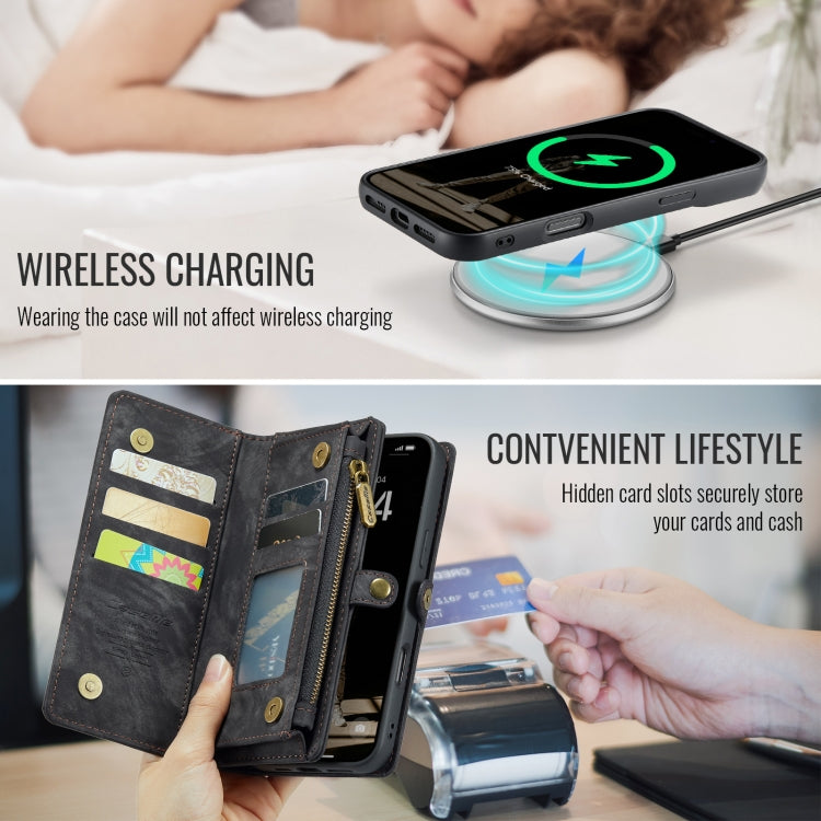 For iPhone 16 Pro CaseMe 008 Detachable Multifunctional Leather Phone Case(Black) - iPhone 16 Pro Cases by CaseMe | Online Shopping UK | buy2fix