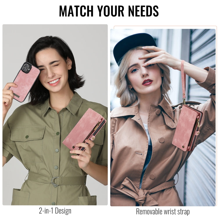 For iPhone 16 CaseMe 008 Detachable Multifunctional Leather Phone Case(Pink) by CaseMe