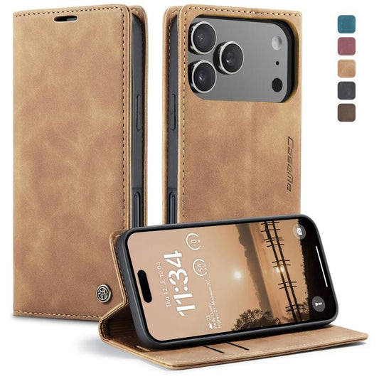 For iPhone 17 Pro CaseMe 013 Multifunctional Horizontal Flip Leather Phone Case(Brown) - iPhone 17 Pro Cases by CaseMe | Online Shopping UK | buy2fix