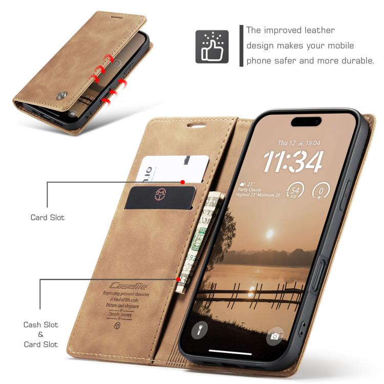 For iPhone 17 Pro CaseMe 013 Multifunctional Horizontal Flip Leather Phone Case(Brown) - iPhone 17 Pro Cases by CaseMe | Online Shopping UK | buy2fix