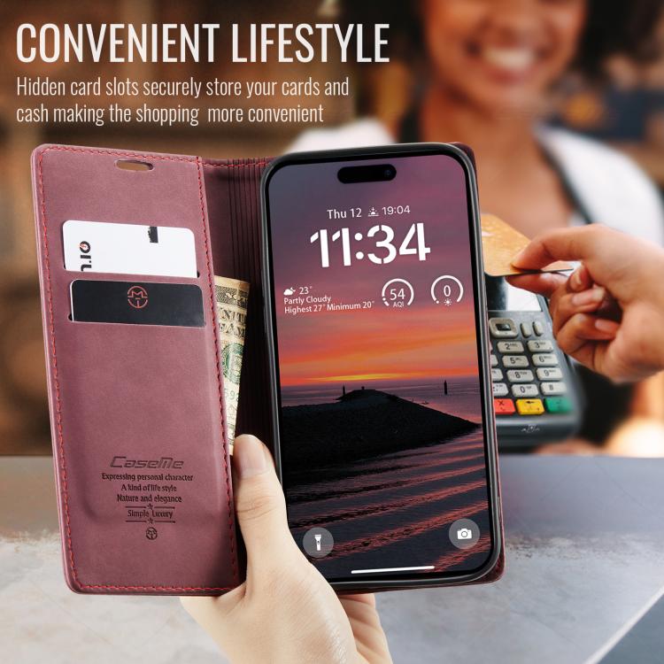 For iPhone 17 Pro CaseMe 013 Multifunctional Horizontal Flip Leather Phone Case(Red) - iPhone 17 Pro Cases by CaseMe | Online Shopping UK | buy2fix
