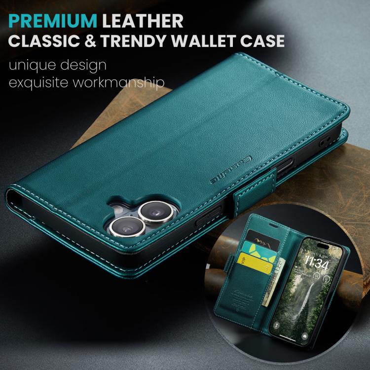 For iPhone 17 CaseMe 023 Butterfly Buckle Litchi Texture RFID Anti-theft Leather Phone Case(Green) - iPhone 17 Cases by CaseMe | Online Shopping UK | buy2fix