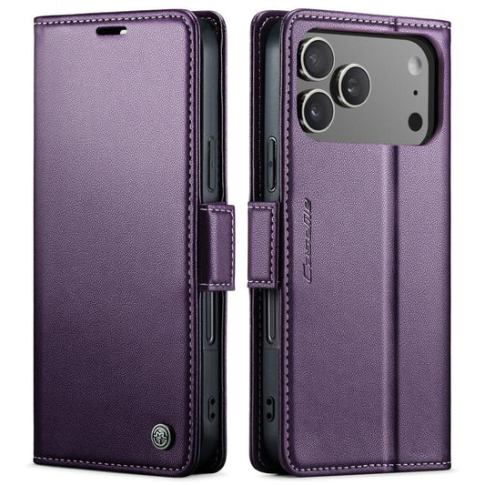 For iPhone 17 Pro CaseMe 023 Butterfly Buckle Litchi Texture RFID Anti-theft Leather Phone Case(Purple) - iPhone 17 Pro Cases by CaseMe | Online Shopping UK | buy2fix