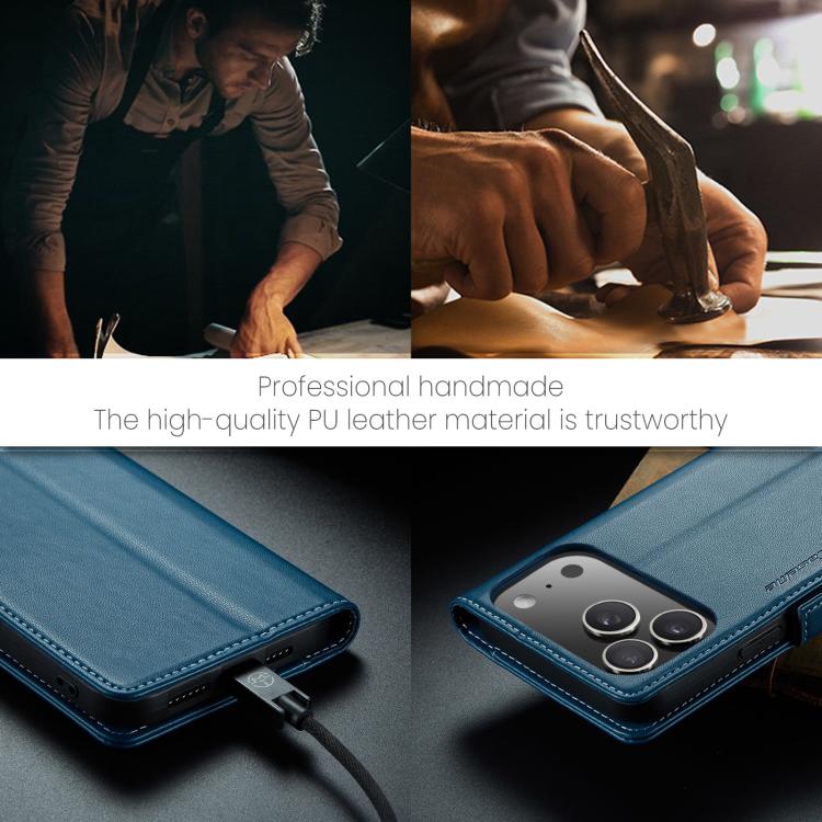 For iPhone 17 Pro Max CaseMe 023 Butterfly Buckle Litchi Texture RFID Anti-theft Leather Phone Case(Blue) - iPhone 17 Pro Max Cases by CaseMe | Online Shopping UK | buy2fix