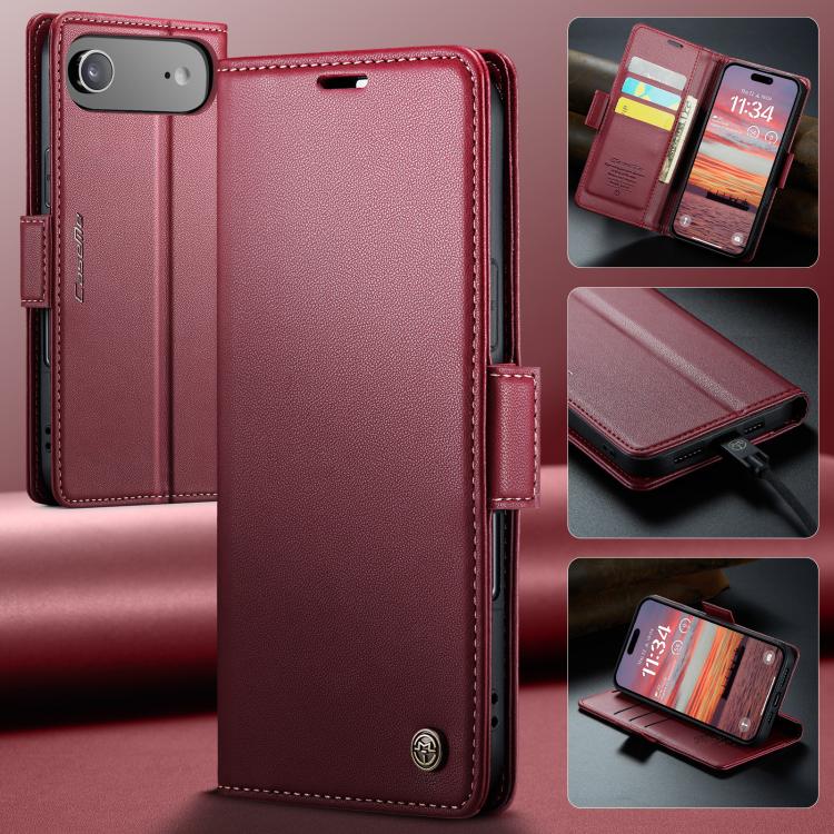 For iPhone 17 Air CaseMe 023 Butterfly Buckle Litchi Texture RFID Anti-theft Leather Phone Case(Red) - iPhone 17 Air Cases by CaseMe | Online Shopping UK | buy2fix