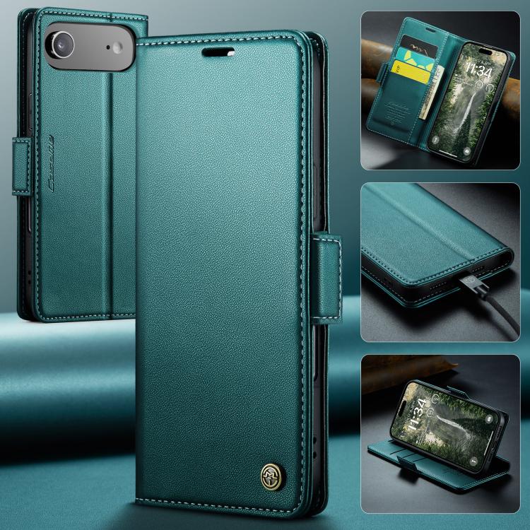For iPhone 17 Air CaseMe 023 Butterfly Buckle Litchi Texture RFID Anti-theft Leather Phone Case(Green) - iPhone 17 Air Cases by CaseMe | Online Shopping UK | buy2fix