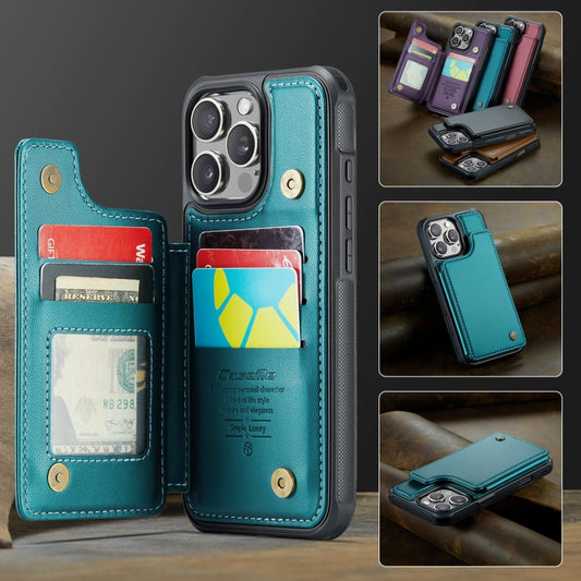 For iPhone 16 Pro Max CaseMe C22 Card Slots Holder RFID Anti-theft Phone Case(Green) by CaseMe