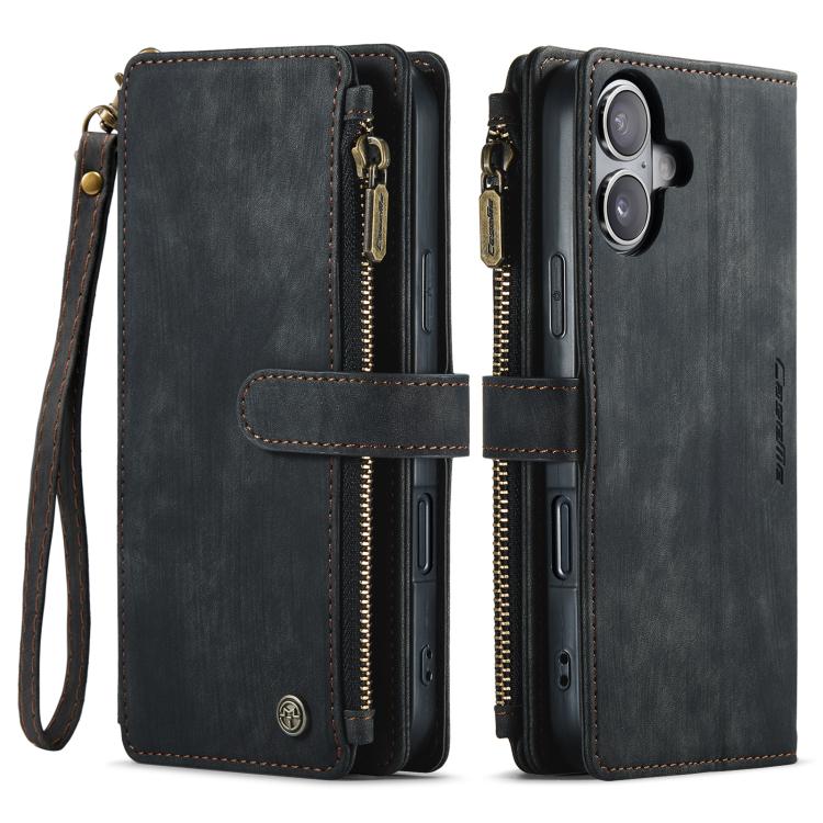 For iPhone 17 CaseMe C30 Card Slots Zipper Wallet Leather Phone Case(Black) - iPhone 17 Cases by CaseMe | Online Shopping UK | buy2fix