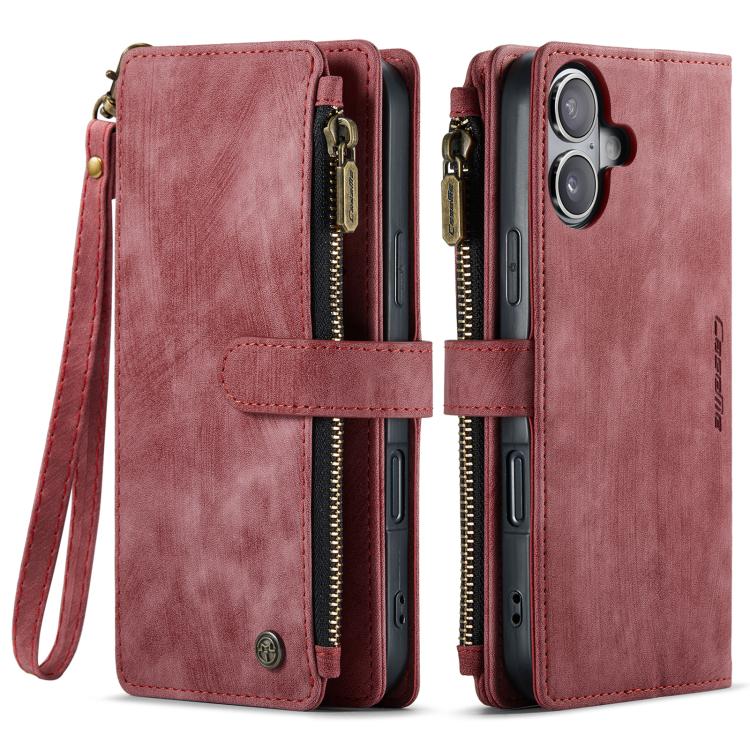 For iPhone 17 CaseMe C30 Card Slots Zipper Wallet Leather Phone Case(Red) - iPhone 17 Cases by CaseMe | Online Shopping UK | buy2fix