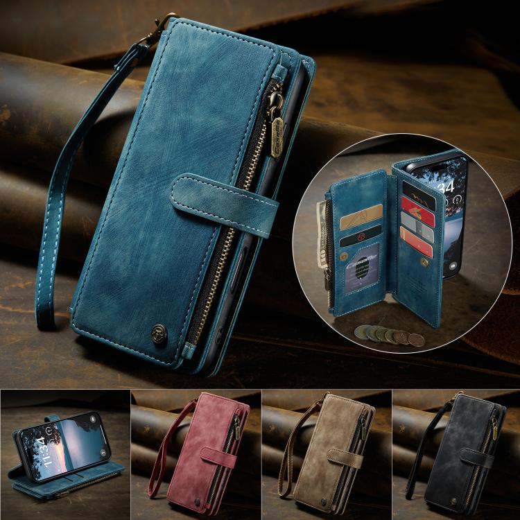 For iPhone 17 Pro CaseMe C30 Card Slots Zipper Wallet Leather Phone Case(Blue) - iPhone 17 Pro Cases by CaseMe | Online Shopping UK | buy2fix
