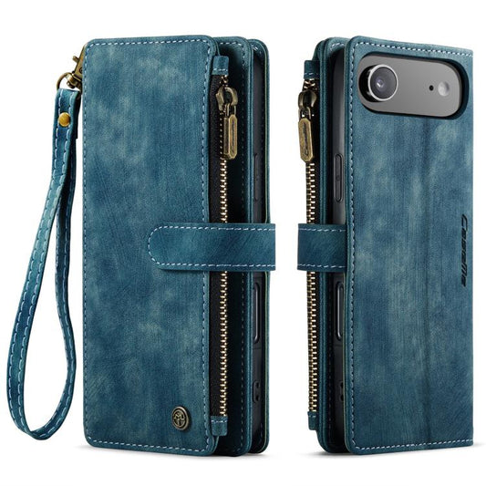 For iPhone Air CaseMe C30 Card Slots Zipper Wallet Leather Phone Case(Blue) - iPhone Air Cases by CaseMe | Online Shopping UK | buy2fix