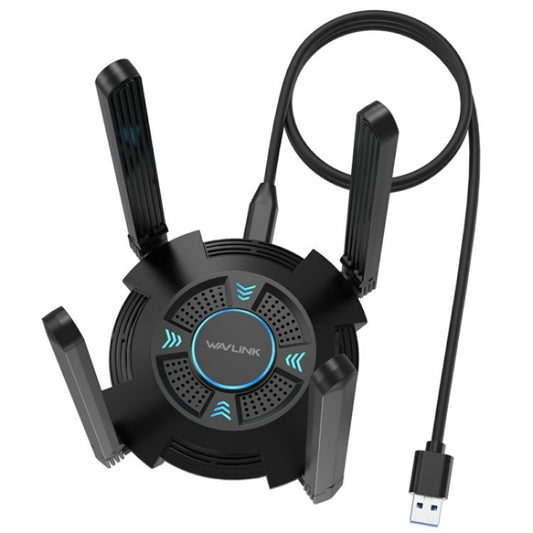 WAVLINK WN695X2 AX5400 USB WiFi 6 Dongle 4 Antennas Receiver Tri-Band Wireless Adapter by WAVLINK