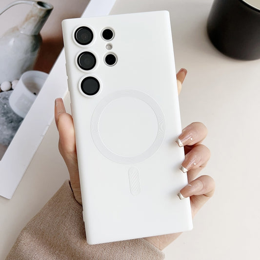 For Samsung Galaxy S25 5G Metallic Paint Magsafe Liquid TPU Phone Case(Brown) by buy2fix