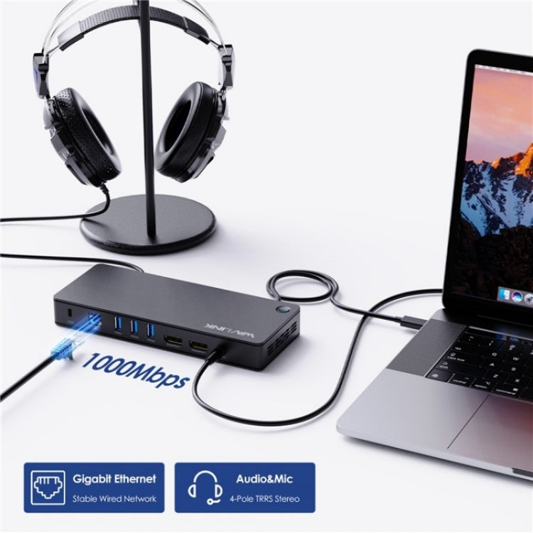 WAVLINK UTD22 Support 96W Laptop Charging USB4 Docking Station Dual Monitor USB-C Hub(AU Plug) - by WAVLINK | Online Shopping UK | buy2fix