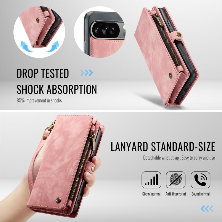 For Google Pixel 10 Pro XL CaseMe 008 Detachable Multifunctional Leather Phone Case(Pink) - Google Cases by CaseMe | Online Shopping UK | buy2fix