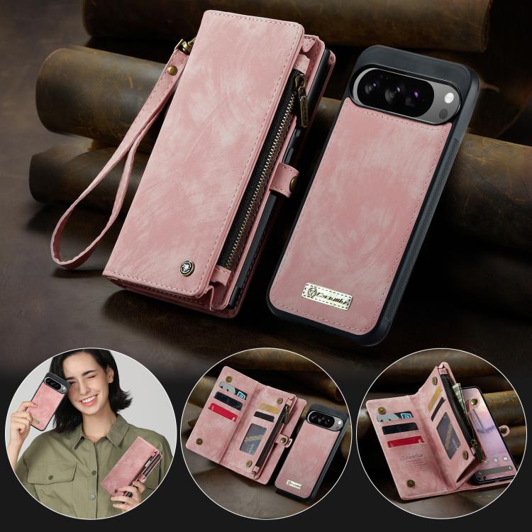 For Google Pixel 10 Pro XL CaseMe 008 Detachable Multifunctional Leather Phone Case(Pink) - Google Cases by CaseMe | Online Shopping UK | buy2fix