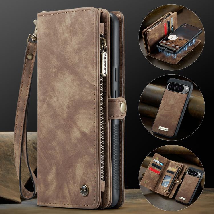 For Google Pixel 10 Pro XL CaseMe 008 Detachable Multifunctional Leather Phone Case(Brown) - Google Cases by CaseMe | Online Shopping UK | buy2fix