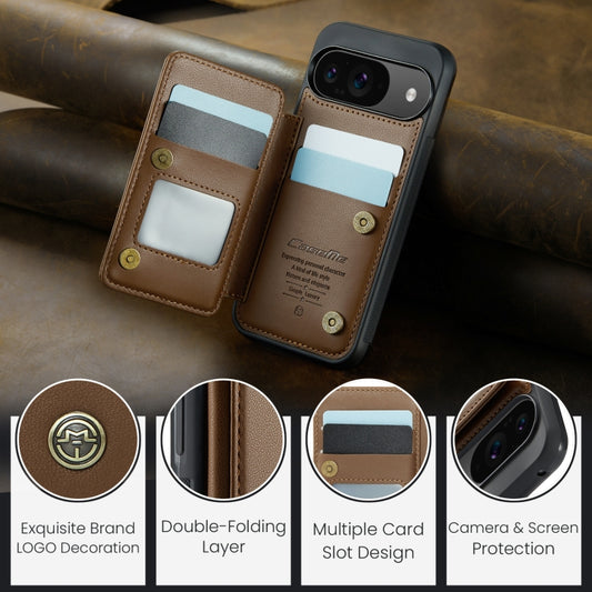 For Google Pixel 9 / 9 Pro CaseMe C22 Card Slots Holder RFID Anti-theft Phone Case(Brown) by CaseMe